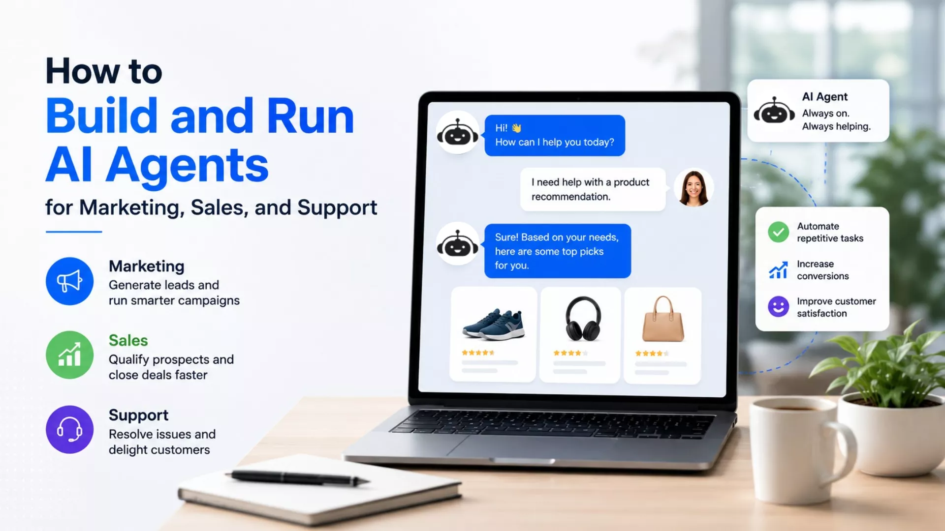 How to Build and Run AI Agents for Marketing, Sales, and Support