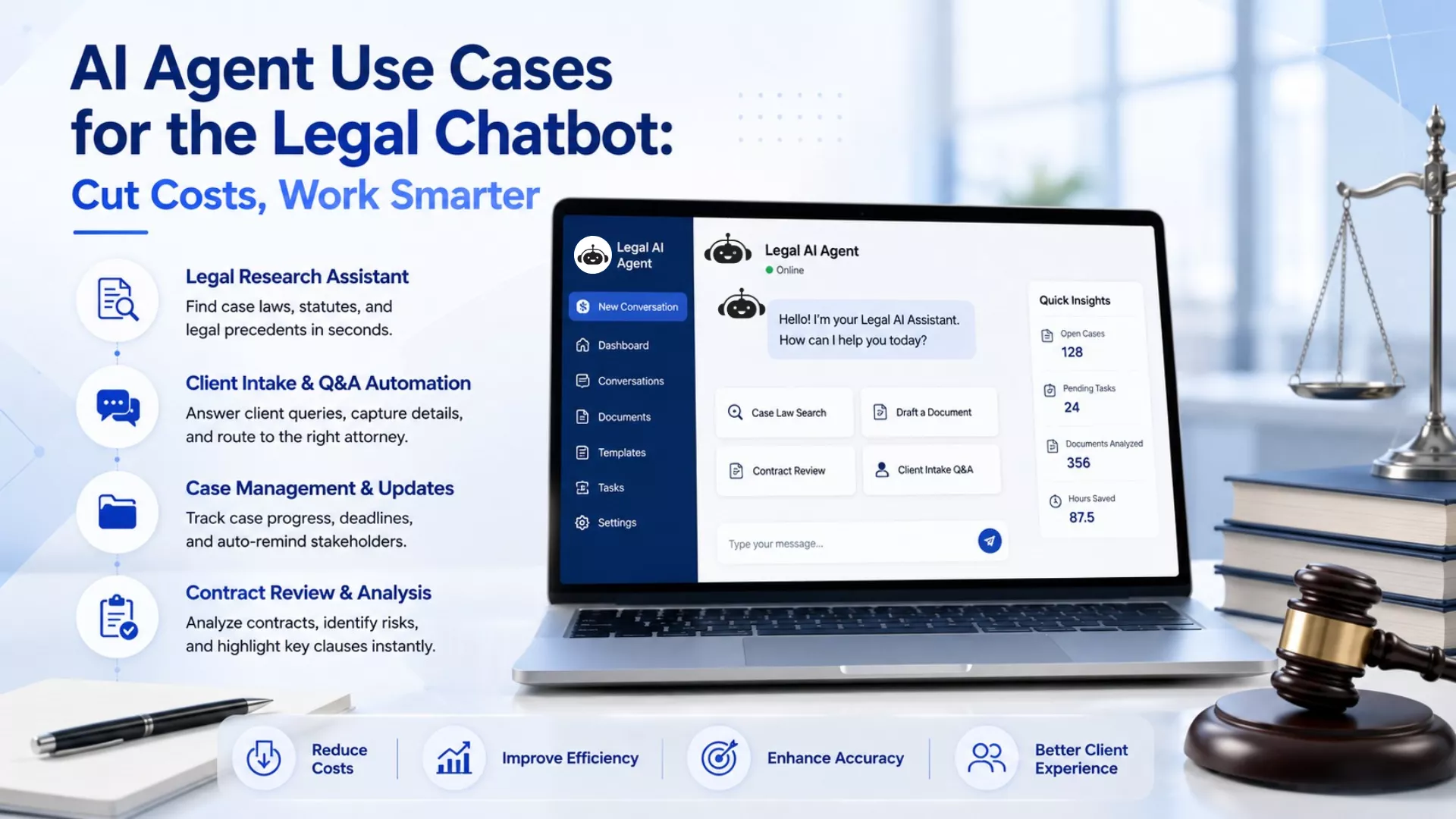 AI Agent Use Cases for the Legal Chatbot: Cut Costs, Work Smarter