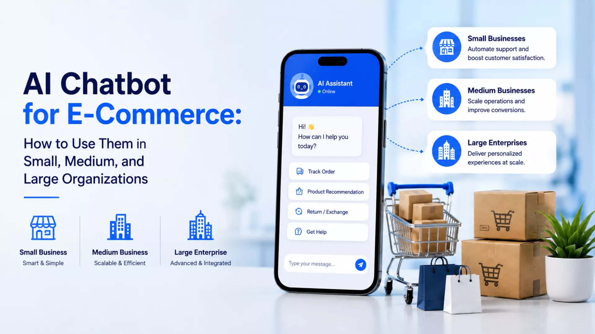AI Chatbot for E-Commerce: How to Use Them in Small, Medium, and Large Organizations