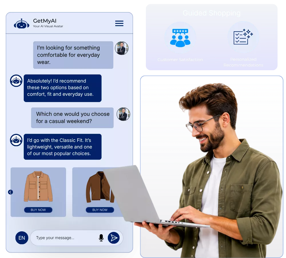 Shopper browsing a store without guidance or recommendations