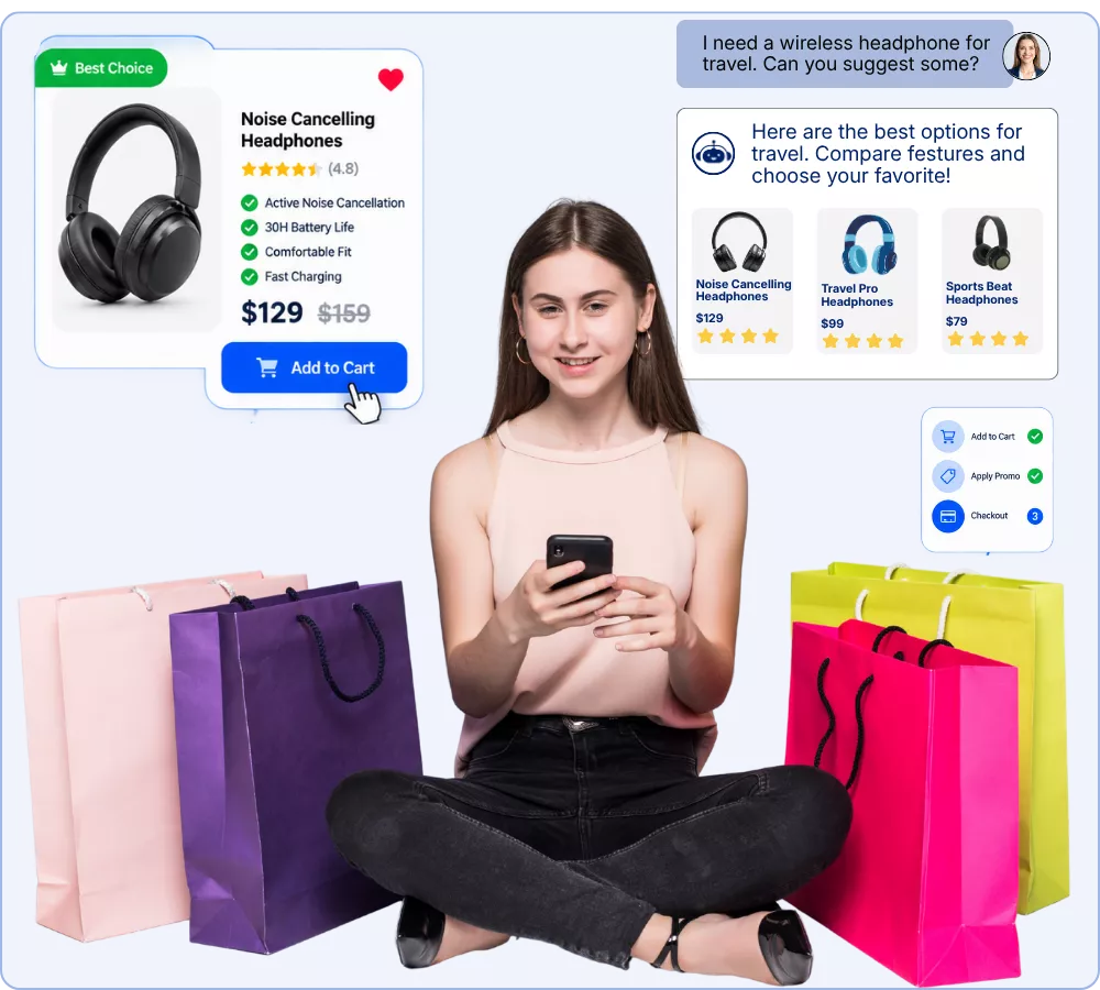 AI Concierge assisting a customer through checkout