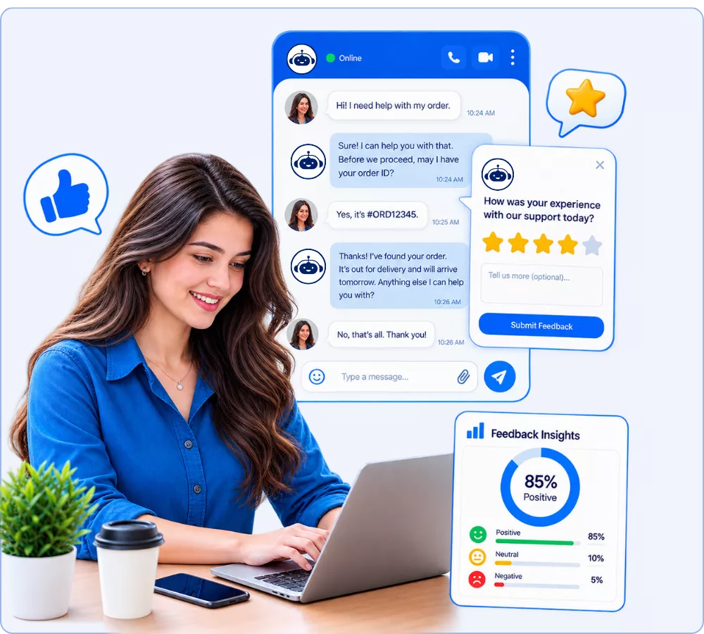 AI collecting customer feedback during conversations