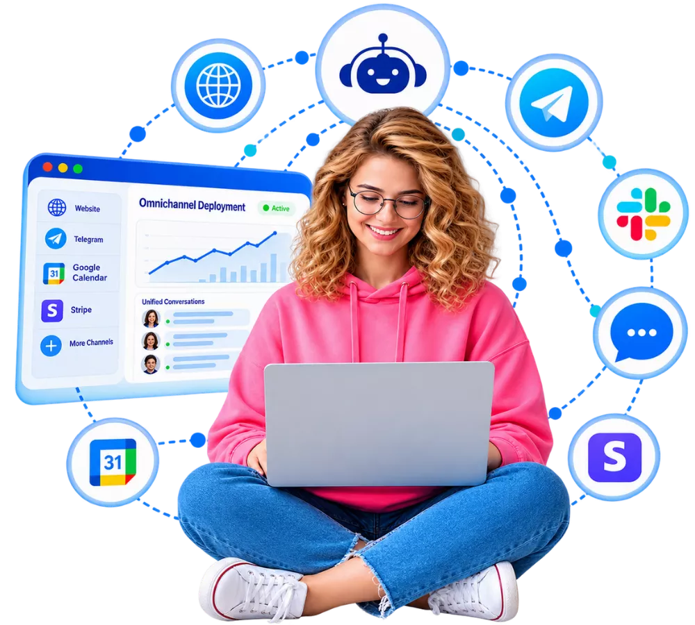 Omnichannel AI agent deployment