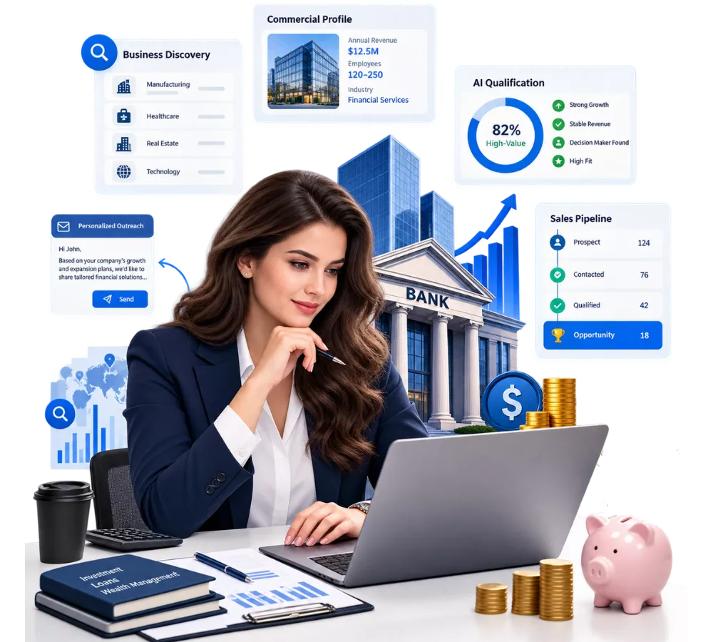 Sales AI qualifying business clients for financial services teams