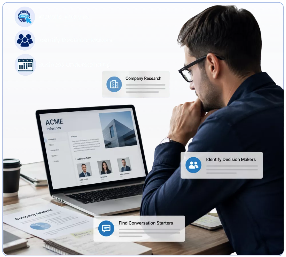 AI account research building business intelligence before outreach